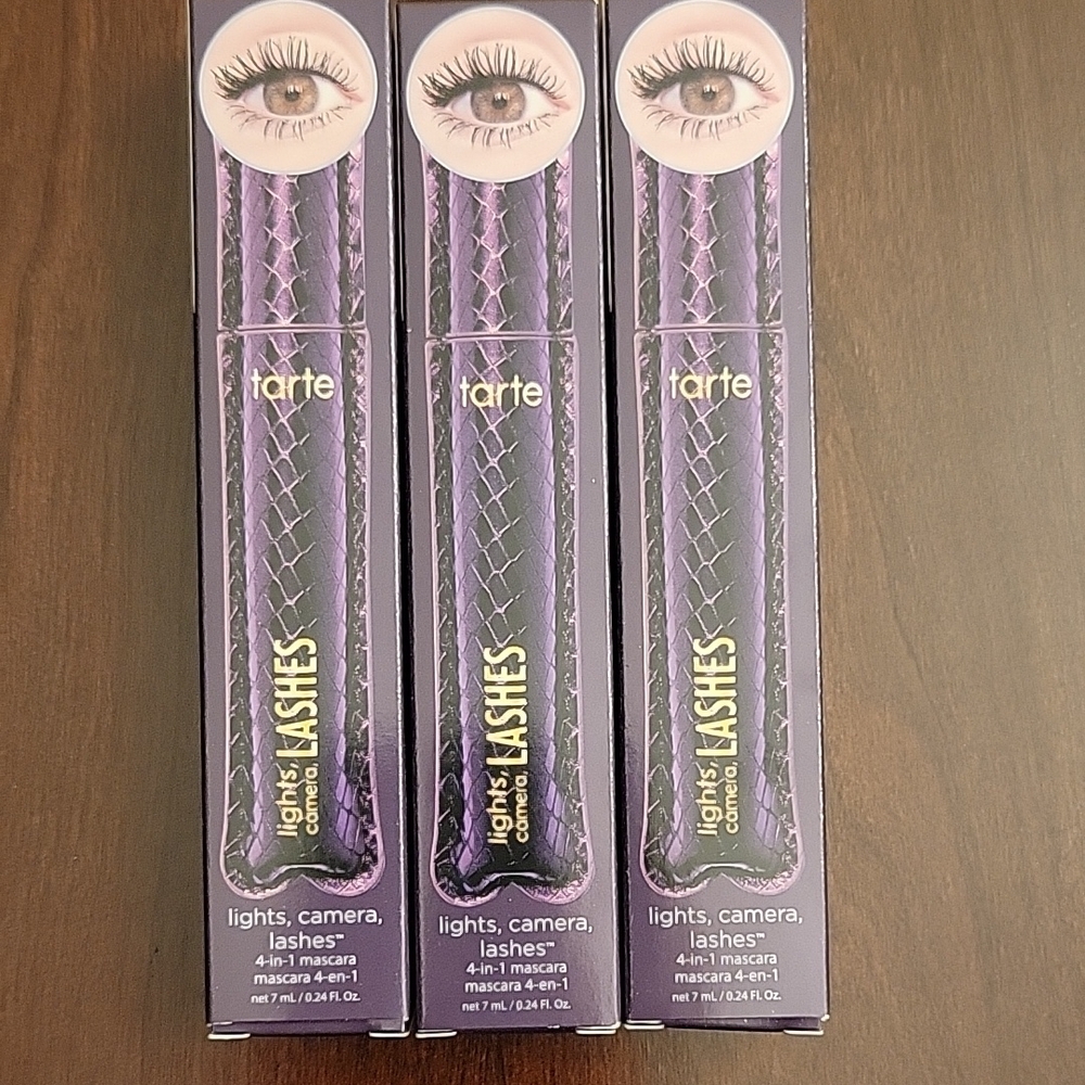 Tarte Lights, Camera, Lashes Mascara Full Size - New in Box - Quantity 3